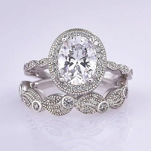 Lyra 2PC Wedding Ring Set in Silver