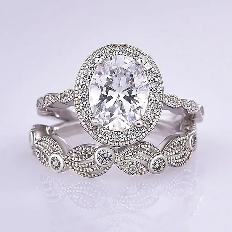 Lyra 2PC Wedding Ring Set in Silver
