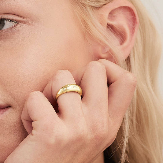 Liora Gold Star Diamond Ring Band