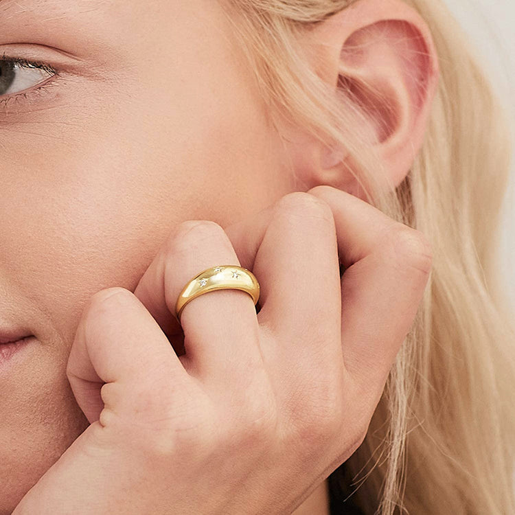 Liora Gold Star Diamond Ring Band