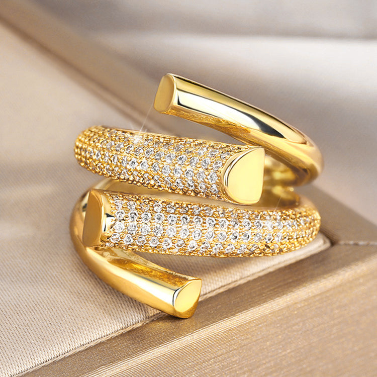 Veya Pave Cubic Zirconia Twist Ring