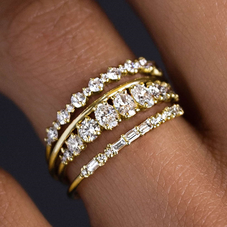 Arwen 4PC Dainty Ring Set in Gold or Silver