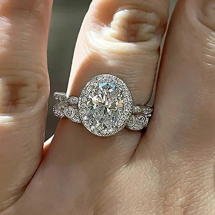 Lyra 2PC Wedding Ring Set in Silver