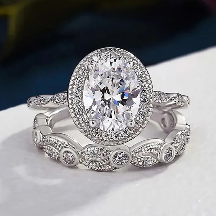 Lyra 2PC Wedding Ring Set in Silver