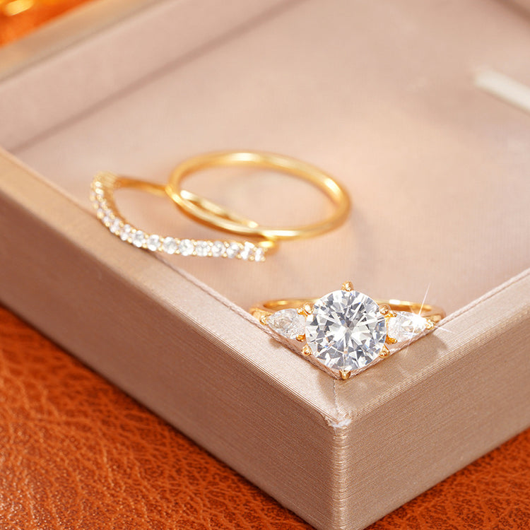 Avia 3PC Cubic Zirconia Gold Ring Set