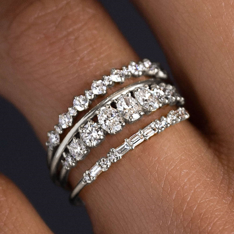 Arwen 4PC Dainty Ring Set in Gold or Silver
