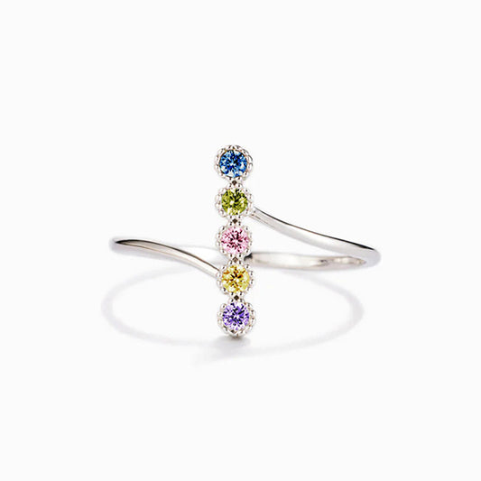 Lina Multi-Stone Silver Ring Band