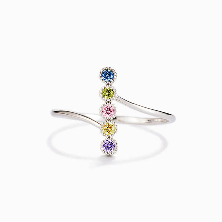 Lina Multi-Stone Silver Ring Band