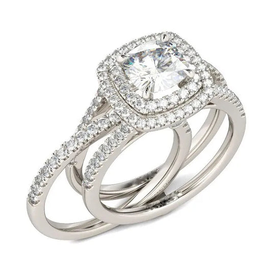 Lumina 2PC Set Cubic Zirconia Silver Ring
