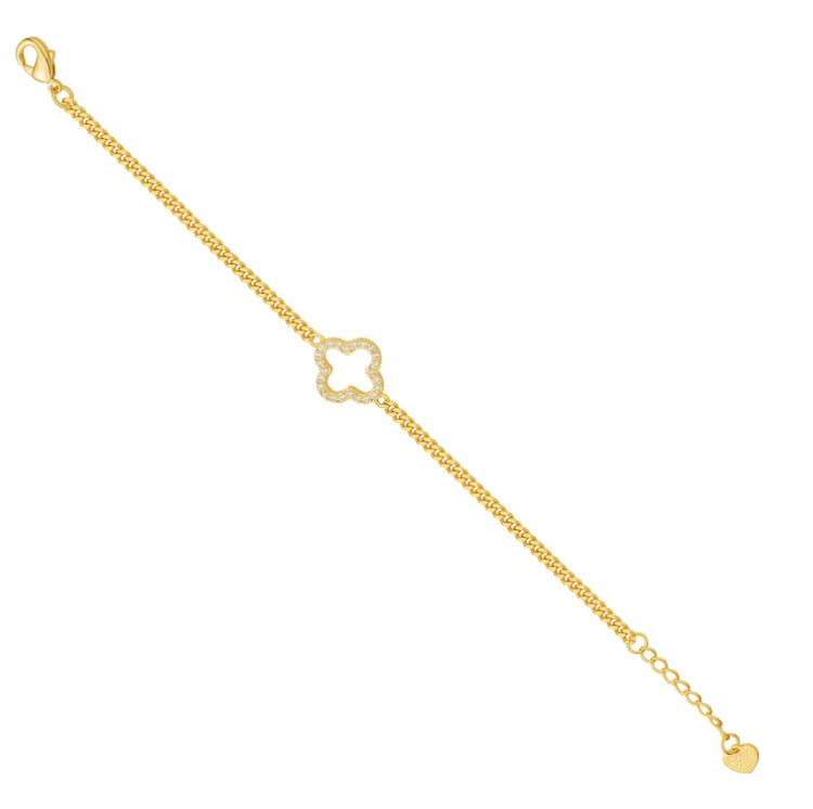 Lucky Clover Hollow Gold Bracelet Non Tarnish