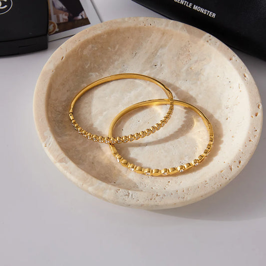 Averne Waterdrop Rhinestone Gold Bangle - Non-Tarnish Jewelry