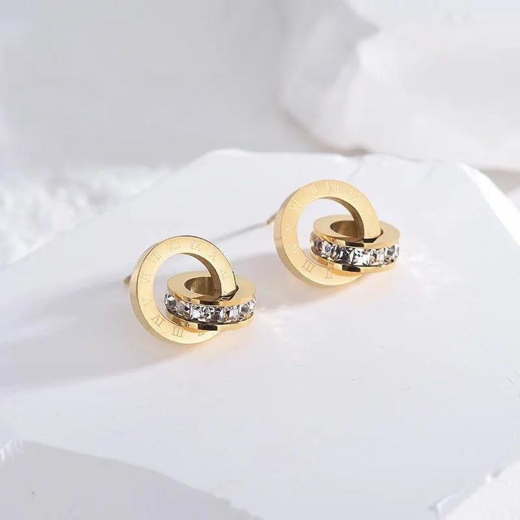 Nyra Round Classic Earrings PVD Plated