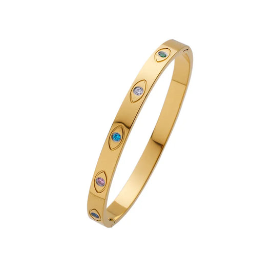 Aurelia Evil Eye Gold Bangle
