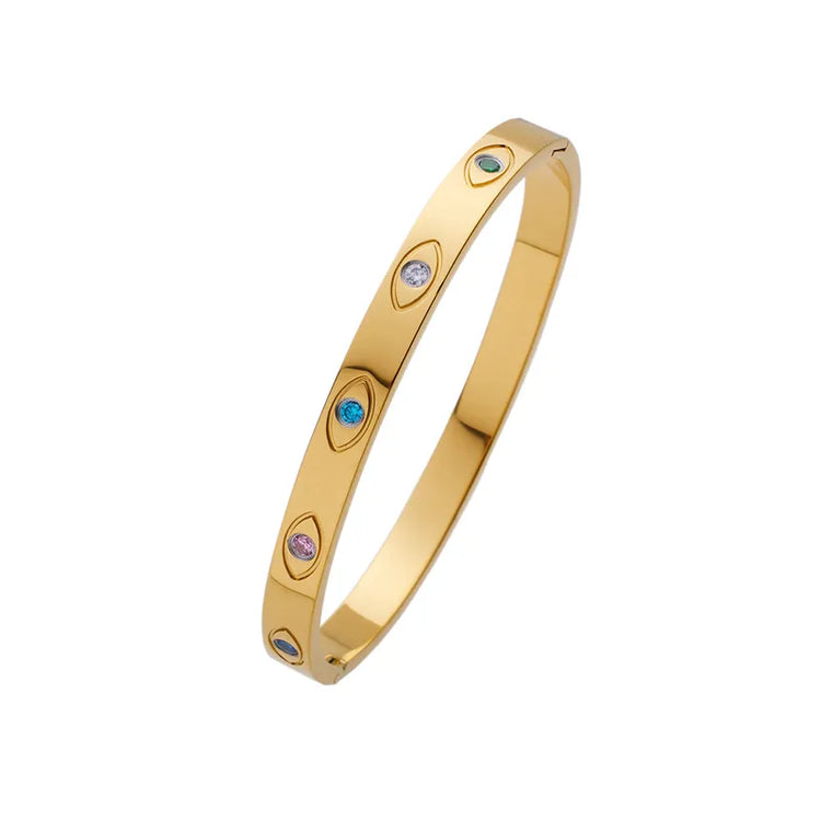 Aurelia Evil Eye Gold Bangle