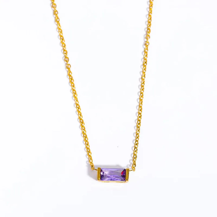 Zodiac Signs Gemstone Gold Dainty Necklace for Women