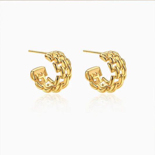Woven Tides Gold Earrings