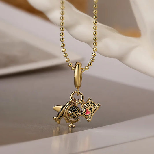 Travel Charms Gold Necklace