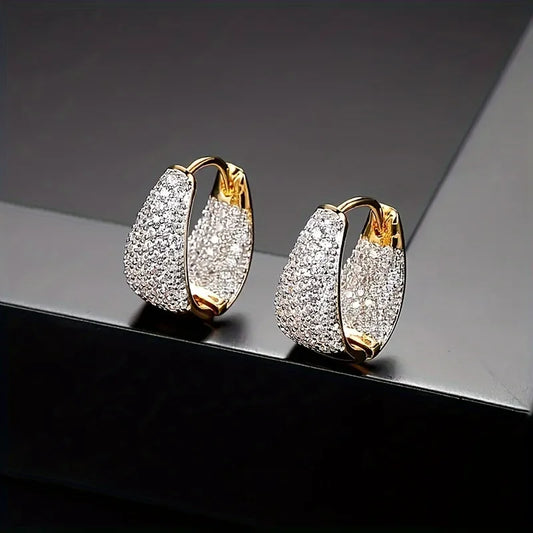 Kira Clustered Diamond Hoop Earrings