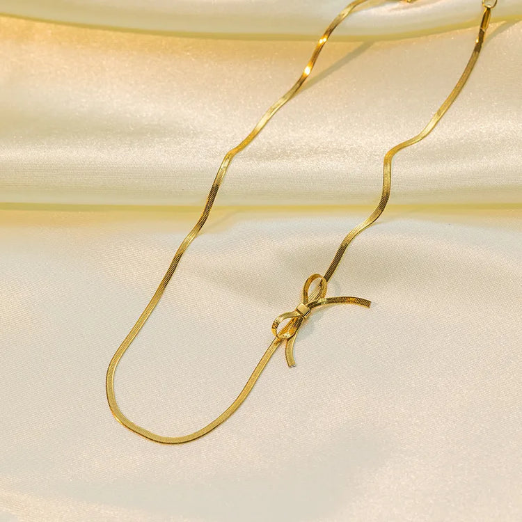 Presley Bow Knot Snake Chain Necklace