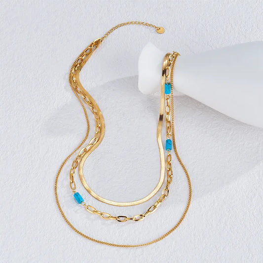 Mari 3PC Gold Stacked Necklace Non-Tarnish