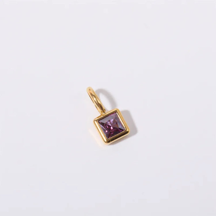 Birthstone Charm Pendant Non-Tarnish in Gold