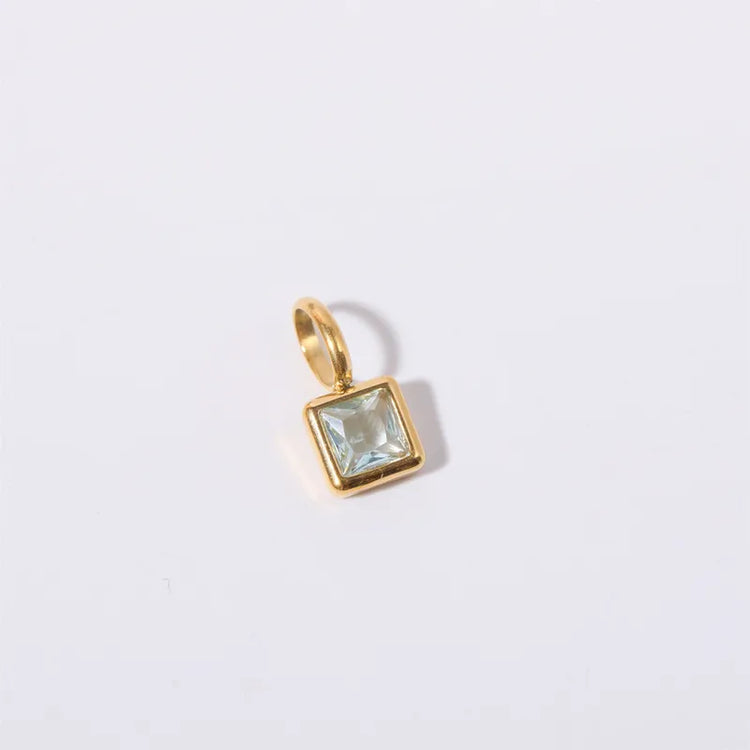 Birthstone Charm Pendant Non-Tarnish in Gold