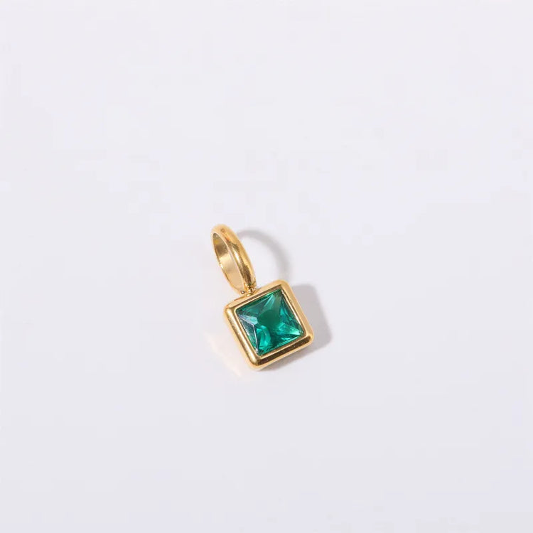 Birthstone Charm Pendant Non-Tarnish in Gold