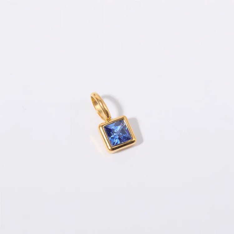Birthstone Charm Pendant Non-Tarnish in Gold
