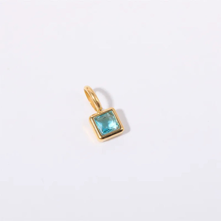 Birthstone Charm Pendant Non-Tarnish in Gold
