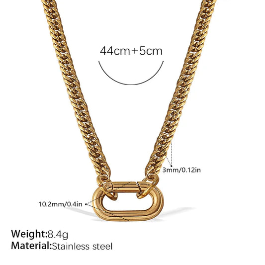 Claire Gold Cuban Chain Necklace for Charms and Pendants