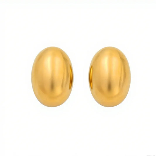 Cove Golden Button Stud Earrings