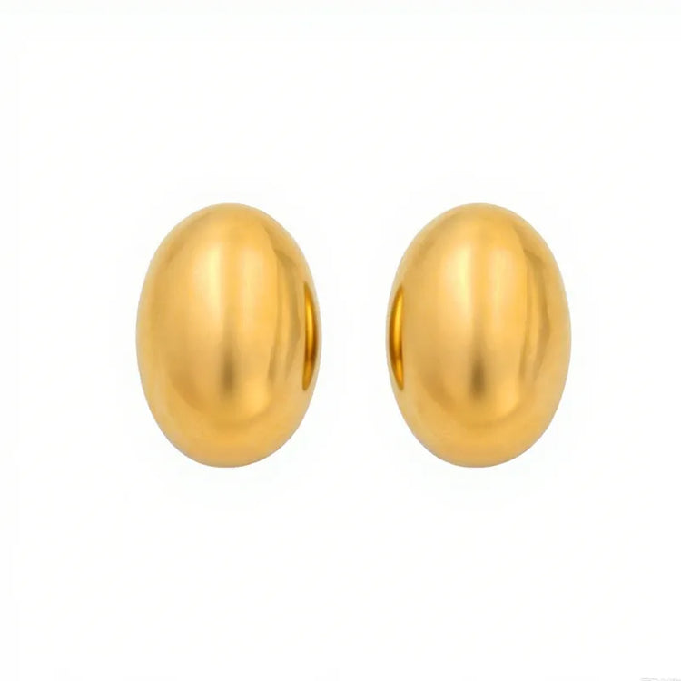 Cove Golden Button Stud Earrings