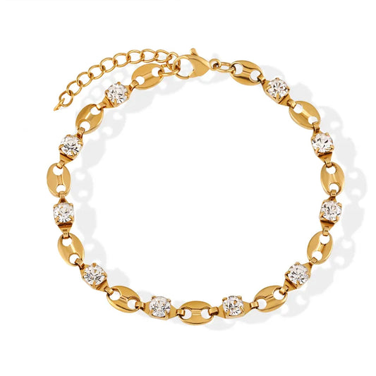 Calis Dainty Hardware Diamond Gold Bracelet