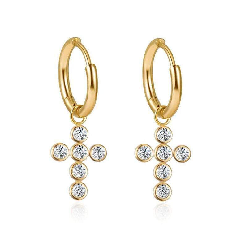 Enara Cross Diamond Earrings