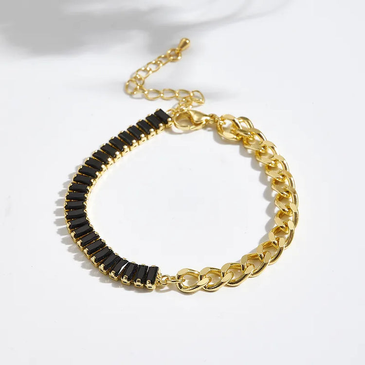 Elvira 18K Baguette-Cut Tennis Chain Bracelet (Copy)
