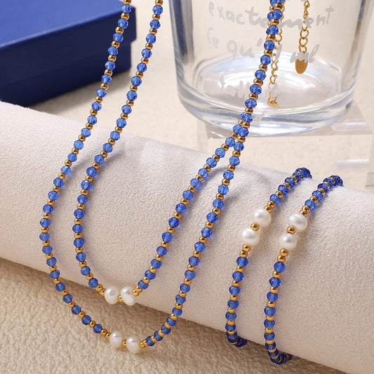Harper Blue Beaded Necklace