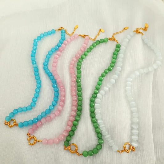 Charlotte Beaded Cat's Eye Necklace