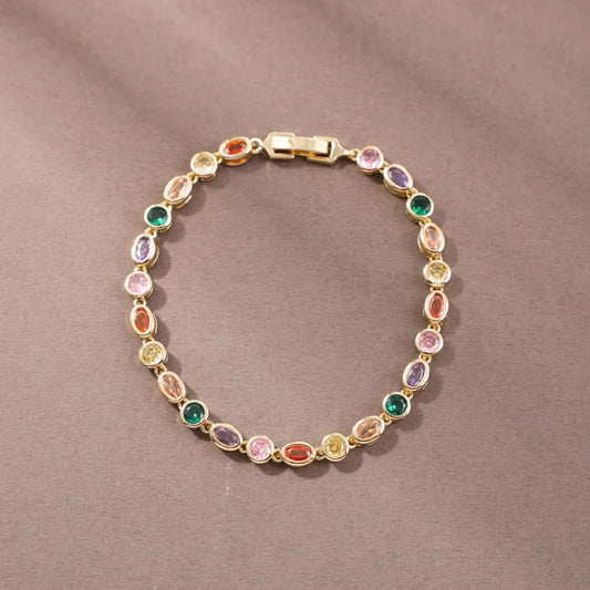 Chesca Rainbow Bezzle-Set Gold Filled Bracelet