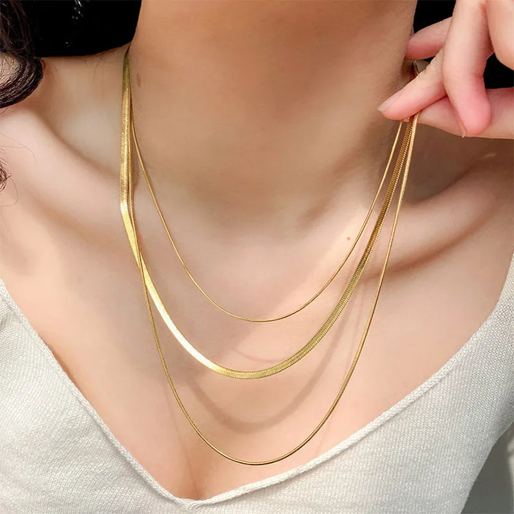 Elian Stacking Gold Necklace Non Tarnish