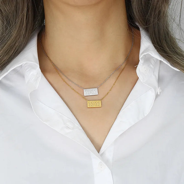 Elva 11:11 Non-Tarnish Necklace Waterproof Hypoallergenic