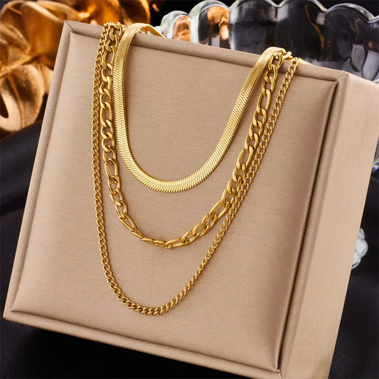 Elle Everyday Triple Stack Gold Chain