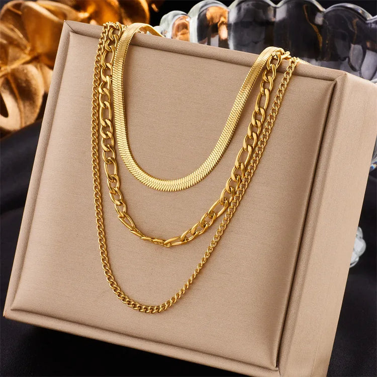 Elle Everyday Triple Stack Gold Chain