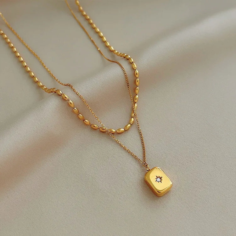 Lumina 2PC Stacked Gold Necklace - Non-Tarnish Hypoallergenic