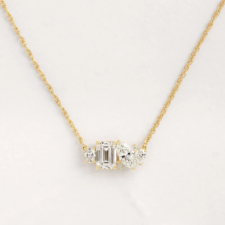 Amara Multi Stone Gold Necklace