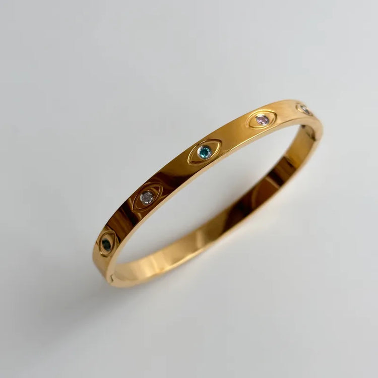 Aurelia Evil Eye Gold Bangle