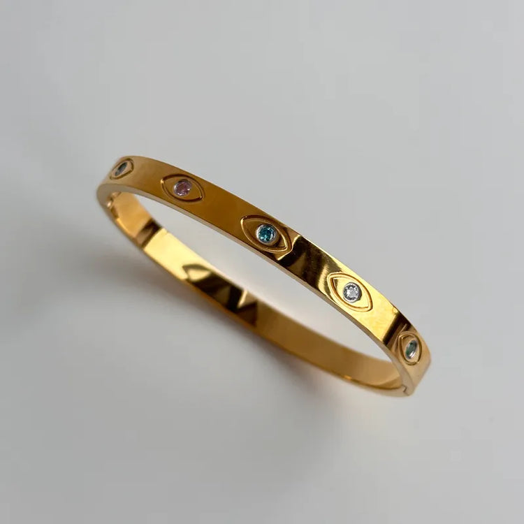 Aurelia Evil Eye Gold Bangle