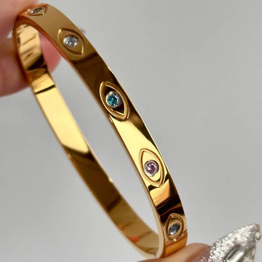 Aurelia Evil Eye Gold Bangle