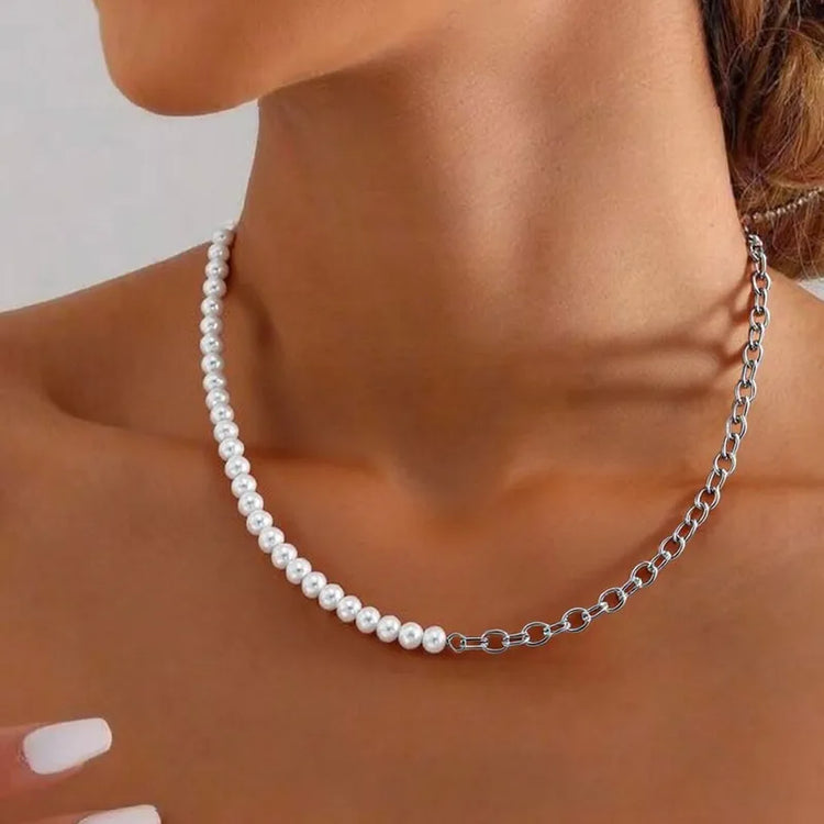 Pure Allure Fresh Water Pearl Chained Necklace