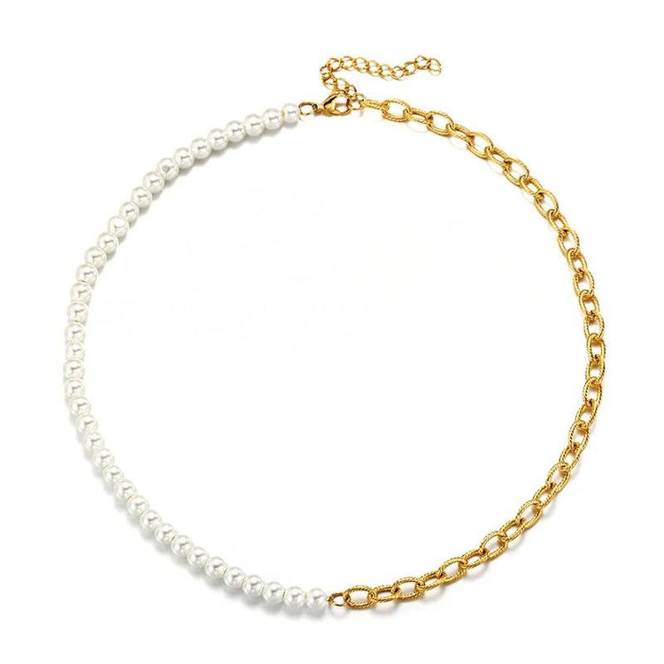 Pure Allure Fresh Water Pearl Chained Necklace