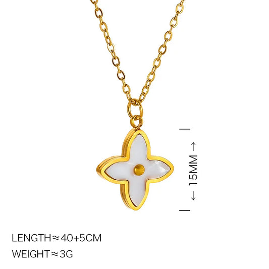 Sanya Gold Floral Necklace for Women Non Tarnish Stainless Steel